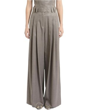 Marella Pleated-Detail Casual Pants - Brown