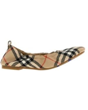 フラットシューズ BURBERRY CHECK BALLET FLATS Burberry Check ballet flats in beige - Burberry Kids | Mytheresa