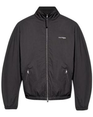 Courreges Courrèges Logo Embroidered Zipped Jacket - Grey