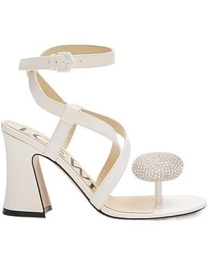 Loewe Calle Pebble Sandal - White