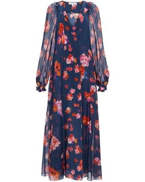 Dorothee Schumacher Floral Freedom Long-Sleeved Dress - Blue