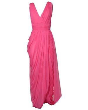 Alberta Ferretti Draped Sleeveless Gown - Pink