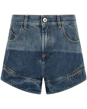 The Attico Cut-Out Shorts - Blue