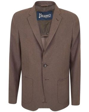 Herno Single-Breasted Blazer - Brown