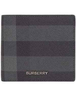 Burberry Check Pattern Bi-Fold Wallet - Gray