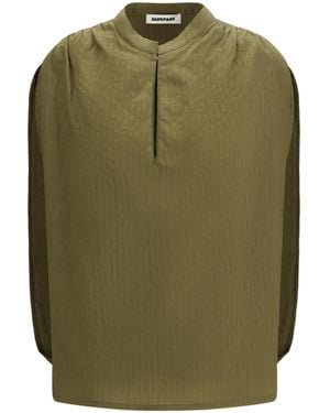DARKPARK Tracy Textured Gathered Blouse - Green