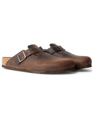 Birkenstock Boston Leather Mules - Brown