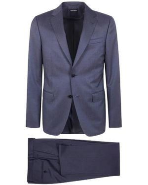 ZEGNA Single-Breasted Suit Set - Blue