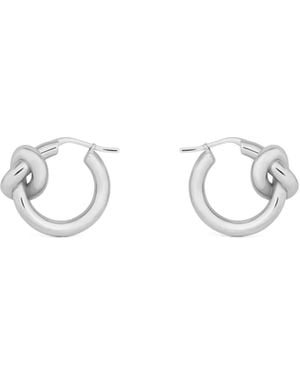 Celine Knot Hoops - White