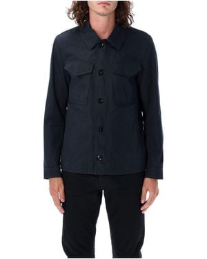 Tom Ford Enzyme Twill Lightweight Field Jacket - Blue
