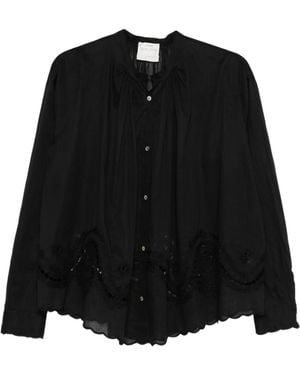 forte_forte Eyelet Embroidered Shirt - Black