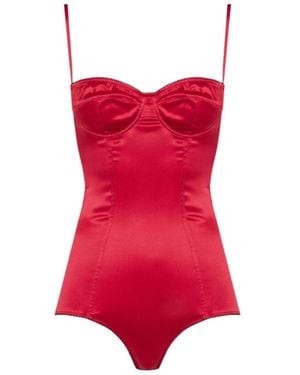 Dolce & Gabbana Satin Bodysuit - Red