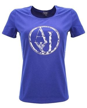 Armani Jeans Round-Necked T-Shirt - Blue