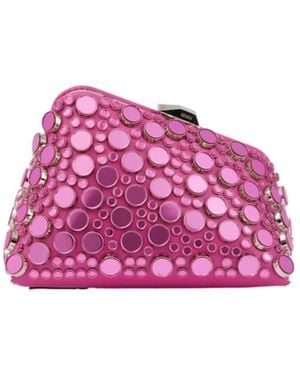 The Attico Midnight Studded Leather Clutch - Pink