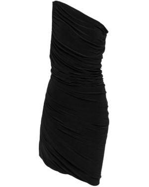 Norma Kamali One-Shoulder Knitted Midi Dress - Black