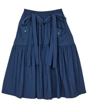 Cecilie Bahnsen Floral Detail Midi Skirt - Blue