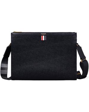 Thom Browne 4-Bar Leather Crossbody Bag - Black