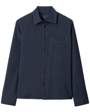 Rag & Bone Austin Tropical Wool Shirt - Blue