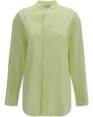 forte_forte Les Fleurs Embroidered Shirt - Green