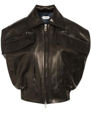 Versace Stretch Leather Vest - Black