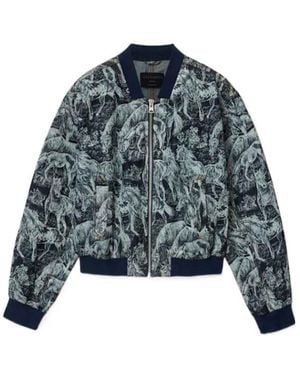 AllSaints Kaytra Printed Denim Bomber - Blue