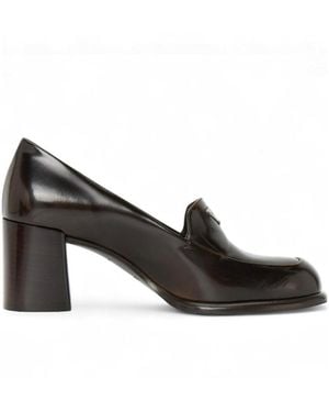 Prada Triangle-Logo High Heels - Black