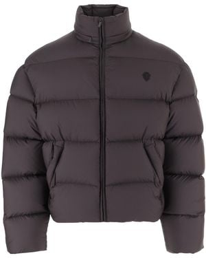 Gucci Quilted Logo-Patch Jacket - Gray