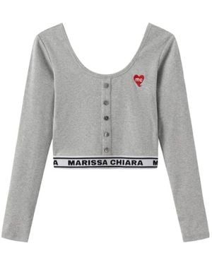 Marissa Chiara Long-Sleeved T-Shirt - Gray