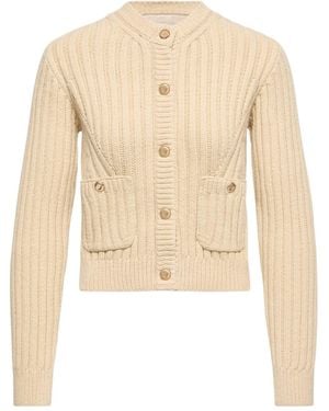 Moncler Cotton Padded Cardigan - Natural
