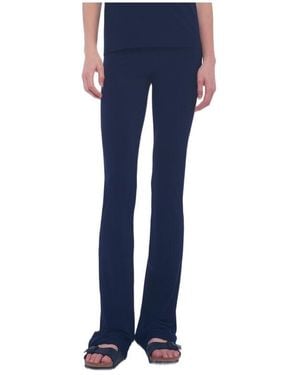 Norma Kamali High-Rise Flared Trousers - Blue