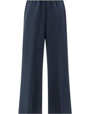 Aspesi Elastic-Waist Wide-Leg Pants - Blue