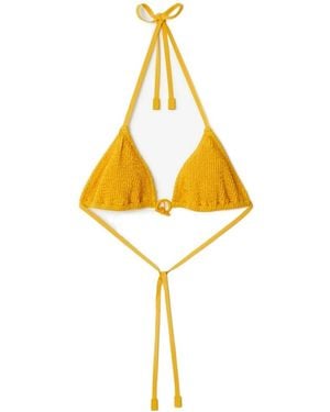 Burberry Crinkled Texture Halterneck Bikini Top - Metallic