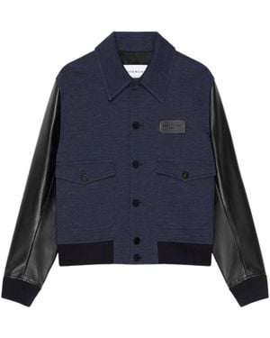 Givenchy Mix Material Aviator Blouson - Blue