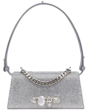 McQueen Jewelled Chain Shoulder Bag - Grey