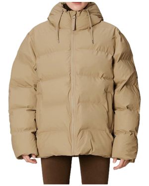 Rains Long-Sleeved Cotton-Padded Jacket - Natural