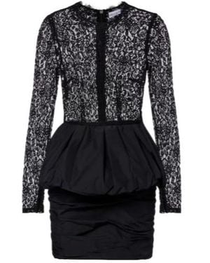 Rebecca Vallance Dixie Peplum Lace And Taffeta Minidress - Black