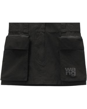 Alexander Wang Balenciaga Logo Printed Cargo Mini Shirt - Black