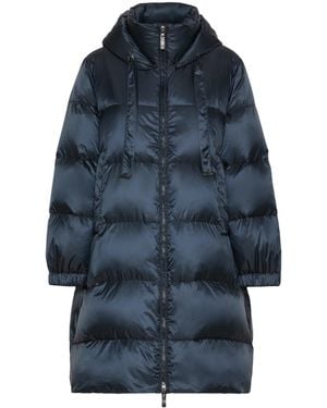 Max Mara Long-Sleeved Hooded Down Jacket - Blue