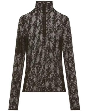 Courreges Courrèges Lace Mockneck Top - Black