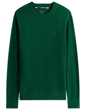 Tommy Hilfiger Cotton Cashmere Crew Neck Jumper - Green