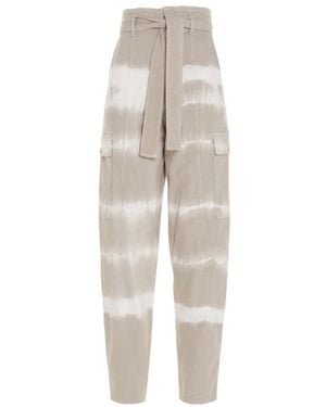 Stella McCartney Tie-Dye Belted Cargo Pants - Gray