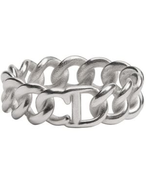 Dior Cd Icon Chain Link Ring - White