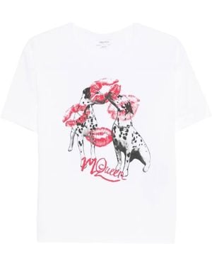 McQueen Dalmatian-Print T-Shirt - White