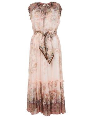 Zimmermann Alchemy Flutter Midi Dress - Pink