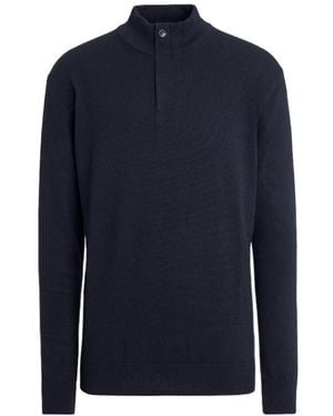 ZEGNA Zipper Turtleneck Jumper - Blue