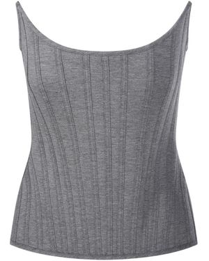 GIUSEPPE DI MORABITO Ribbed Bustier Top - Grey