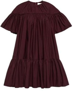 ROKSANDA Zuri Pleated Cotton Minidress - Purple