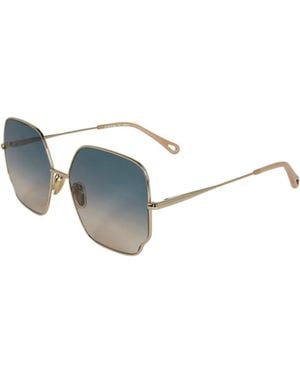 Chloé Geometric Frame Sunglasses - White