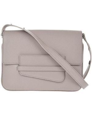 Il Bisonte Hammered Leather Shoulder Bag - Grey