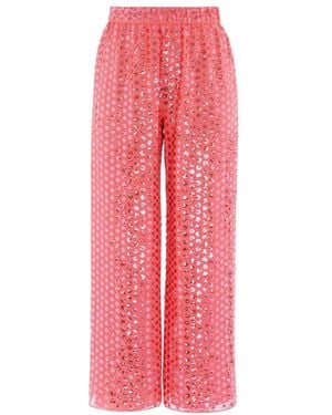 Needle & Thread Raindrop Gloss Trousers - Pink